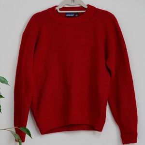 Red Wool Patagonia Boyfriend Sweater